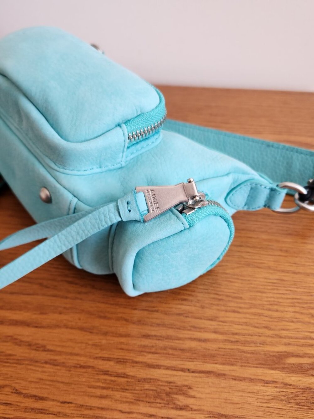 AIMEE KESTENBERG “OCEAN AWAY WE GO” SMALL CONVERTIBLE GENUINE NUBUCK LEATHER CRO - Picture 8 of 9